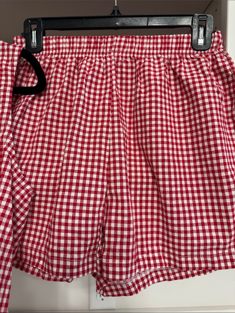 Small Women's Red Gingham Lace-Up top and shorts. Like new - Picture 3 of 3